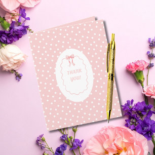 Baby Shower Rosa Prickar Babyflicka Coquette Tack Kort