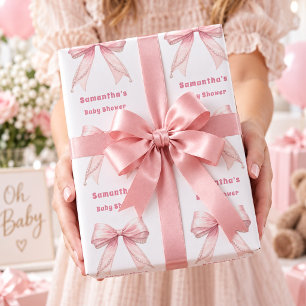 Baby Shower rosa slinga pärlor flicka Presentpapper