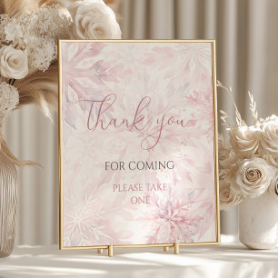 Baby Shower Rosa Snowflake Tack för kommande Poster