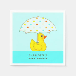 Baby Shower Rubber Anka med Umbrella Pappersservett