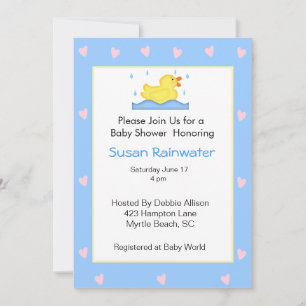 Baby Shower Rubber Ducky Inbjudningar