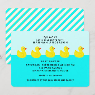 Baby Shower Rubber Ducky Inbjudningar