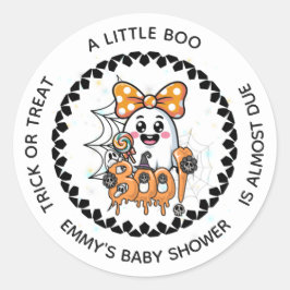 Baby Shower Rund Sticker – Söt Spöke Boo Runt Klistermärke