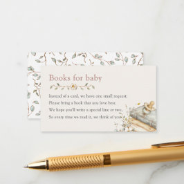 Baby Shower Rustic Botanical Books For Baby  Tilläggskort