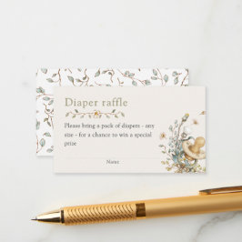 Baby Shower Rustic Botanical Diaper Raffle Tilläggskort