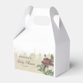 Baby Shower Rustik Blommig Guld Geometrisk Burgund Presentaskar