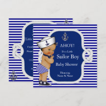 Baby Shower Sailor Boy Blue Rand Brunette