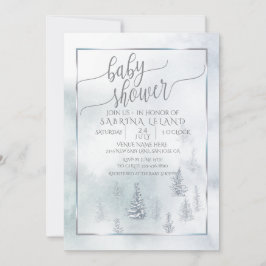 Baby Shower | Silver Blue Winter Wonderland Meddelande
