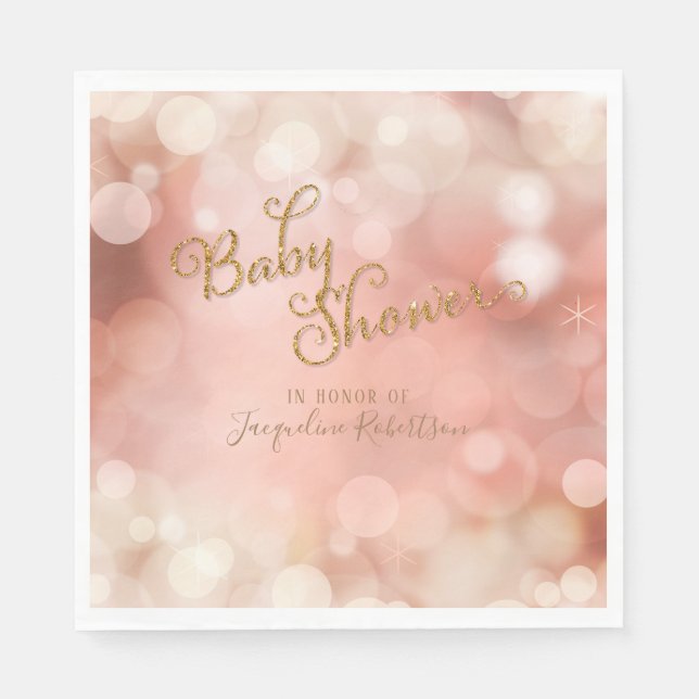 Baby Shower Simple Magic Bokeh Gnistra Twinkle Pappersservett (Framsidan)