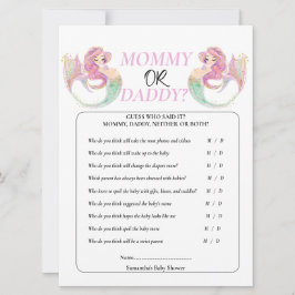 Baby Shower Siren Under havet. Flicka Inbjudningar