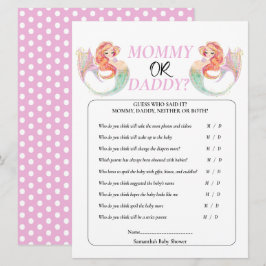 Baby Shower Sjöjungfru Under havet. Mamma eller Pa Inbjudningar