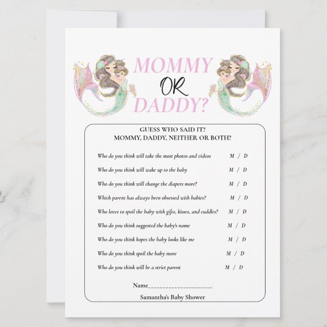 Baby Shower Sjöröding Under havet. Inbjudningar (Framsida)