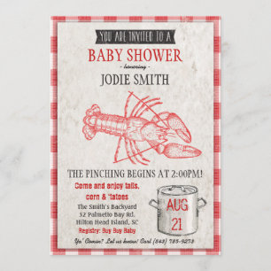 Baby Shower Skaldjurskok Inbjudan