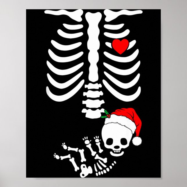 Baby Shower Skeleton Christmas Santa Pregnancy Ann Poster (Framsidan)