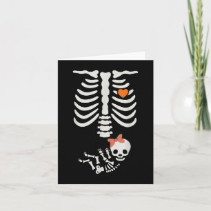 Baby Shower Skeleton Halloween Gravid Annouceme Kort