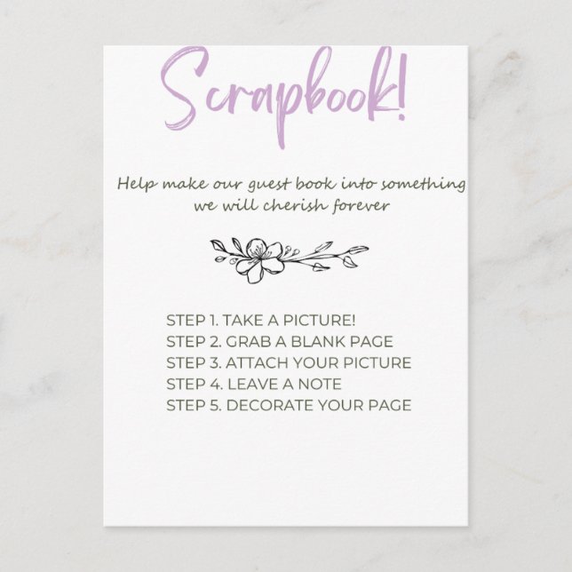 Baby Shower-skräp Bok Vykort (Framsida)