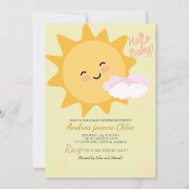 Baby Shower-skript Sunshine Simple Modern elegant Inbjudningar
