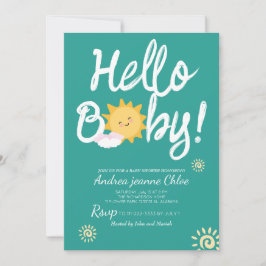 Baby Shower-skript Sunshine Simple Modern elegant Inbjudningar