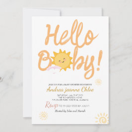 Baby Shower-skript Sunshine Simple Modern elegant Inbjudningar
