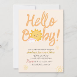 Baby Shower-skript Sunshine Simple Modern elegant Inbjudningar