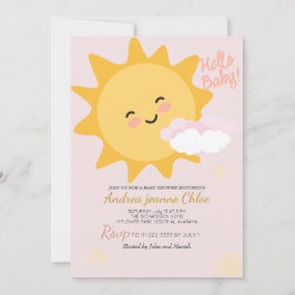 Baby Shower-skript Sunshine Simple Modern elegant Inbjudningar