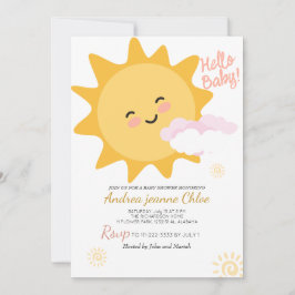 Baby Shower-skript Sunshine Simple Modern elegant Inbjudningar