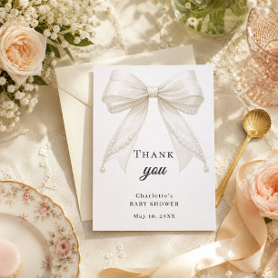 Baby Shower-slöja elfenbenspärlor elegant Tack Kort
