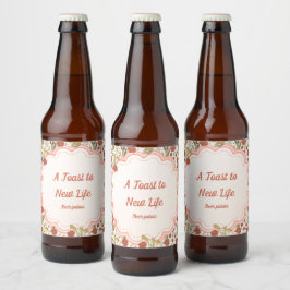 Baby Shower | Smör och Blommar poetisk Blommigt Ölflaska Etikett