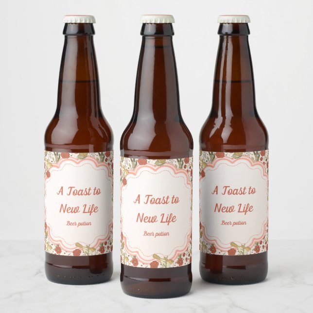 Baby Shower | Smör och Blommar poetisk Blommigt Ölflaska Etikett (Flaskor)