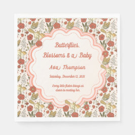 Baby Shower | Smör och Blommar poetisk Blommigt Pappersservett