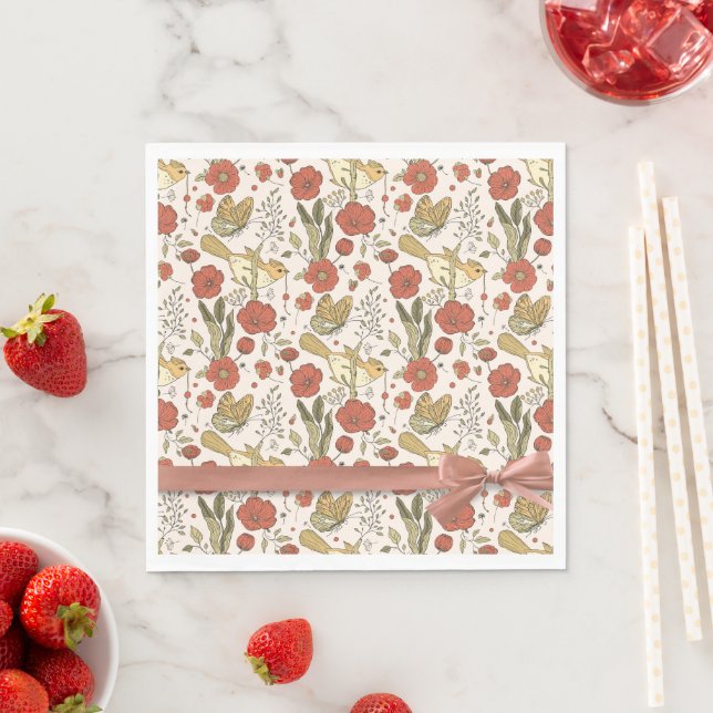 Baby Shower | Smör och Blommar poetisk Blommigt Pappersservett (Insitu)