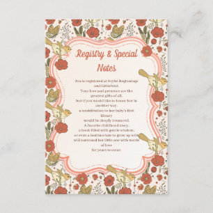 Baby Shower   Smör och Blommar poetisk Blommigt Tilläggskort
