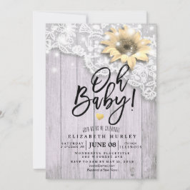 Baby Shower Snöre Solros Barn Wood String Ljus Inbjudningar