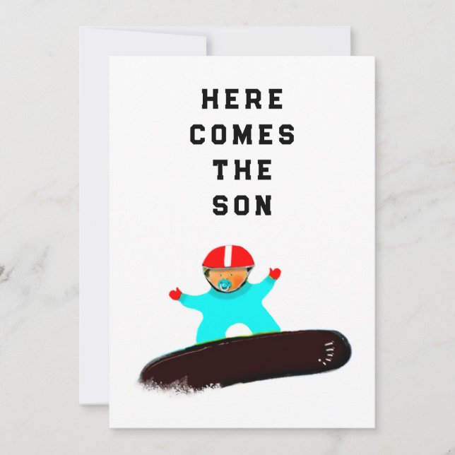 Baby Shower Snowboard-inbjudningar Inbjudningar (Framsida)
