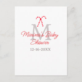 Baby shower sockerrör jul firande monogram  helg vykort