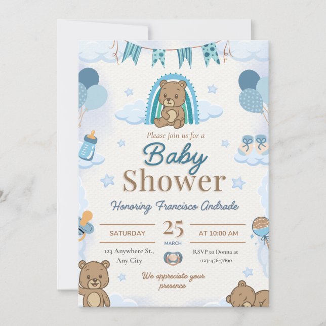 Baby Shower Soft Life Aesthetic Design Inbjudningar (Framsida)