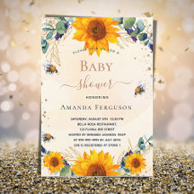 Baby Shower solros eucalyptus bin