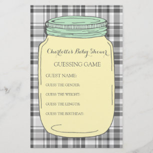Baby shower som gissar för MintMason för lek den Brevpapper