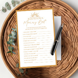 Baby Shower som känner till Mamma Best Game Sunshi