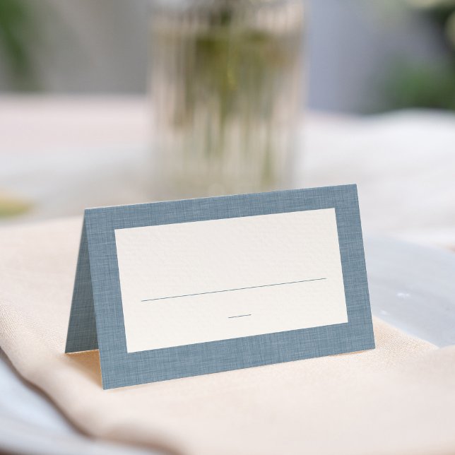 Baby shower söt enkel blå chambray placeringskort (Skapare uppladdad)