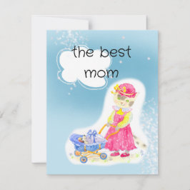 Baby shower . Söt katt och bebis Anteckningskort