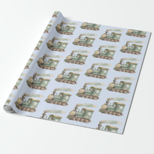 Baby Shower söt tåg, baby leksak Presentpapper
