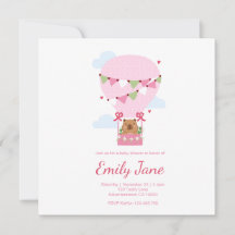 Baby Shower Söt Teddybjörn Rosa Kapybara Flicka