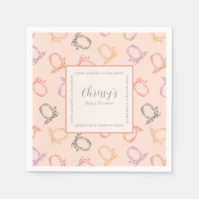 Baby Shower Sötaste Pumpan  Pappersservett (Framsidan)