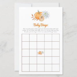 Baby Shower Spel Bingo Liten Pumpa Höst Söt