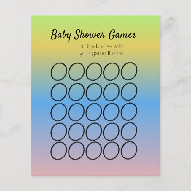 Baby Shower Spel Cirkulär Ombré Mall Flyer (Framsidan)