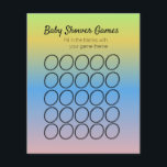 Baby Shower Spel Cirkulär Ombré Mall Flyer<br><div class="desc">Baby Shower Bingo Tema Mallar för Spel</div>