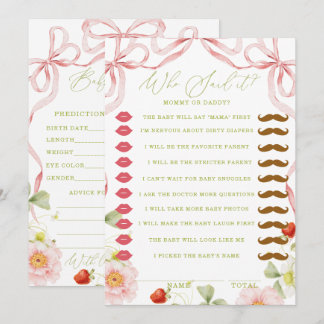 Baby Shower Spel Dubbelsidigt Vem Sa Det Råd Inbjudningar