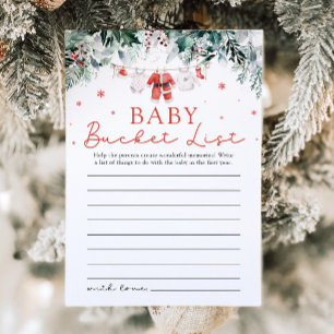Baby Shower-spel för jultomten Baby Bucket List Inbjudningar
