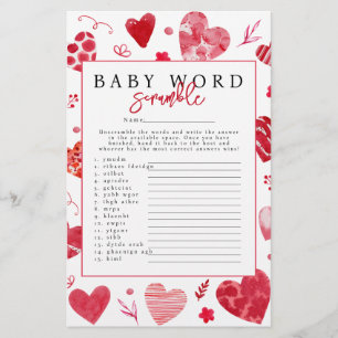 Baby Shower-spel för Ord-skam